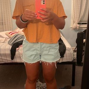 Light Blue Free People Jean Shorts